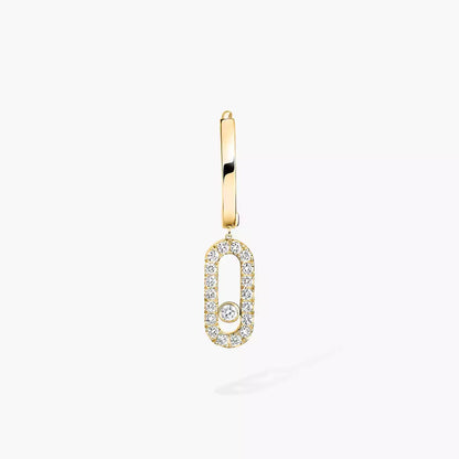 [Stellar Jewelry]Move Uno Single Diamond Hoop Earring