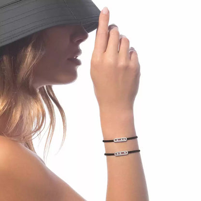 [Stellar Jewelry]Care(Medium-3.5mm) pink cord pavé bracelet
