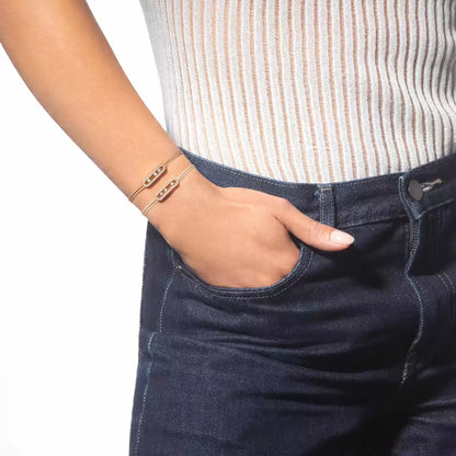 [Stellar Jewelry]Care(Medium-3.5mm) pink cord pavé bracelet