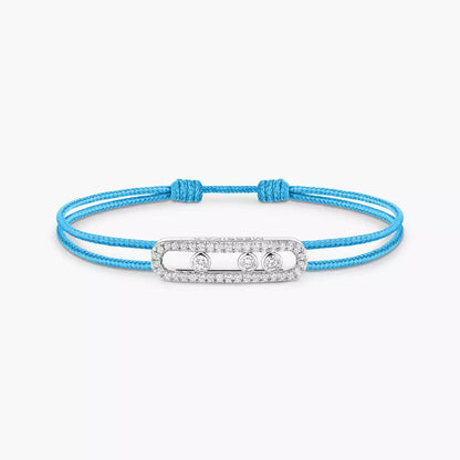 [Stellar Jewelry]Care(Medium-3.5mm) pink cord pavé bracelet