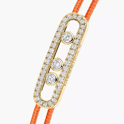 [Stellar Jewelry]Care(Medium-3.5mm) pink cord pavé bracelet