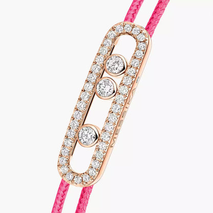 [Stellar Jewelry]Care(Medium-3.5mm) pink cord pavé bracelet