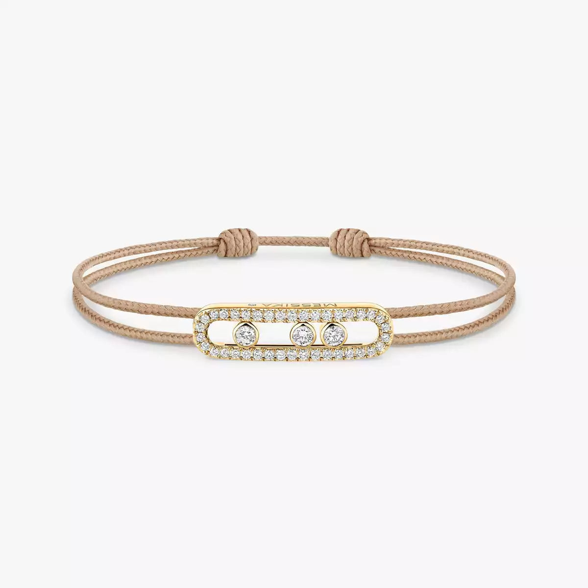 [Stellar Jewelry]Care(Medium-3.5mm) pink cord pavé bracelet