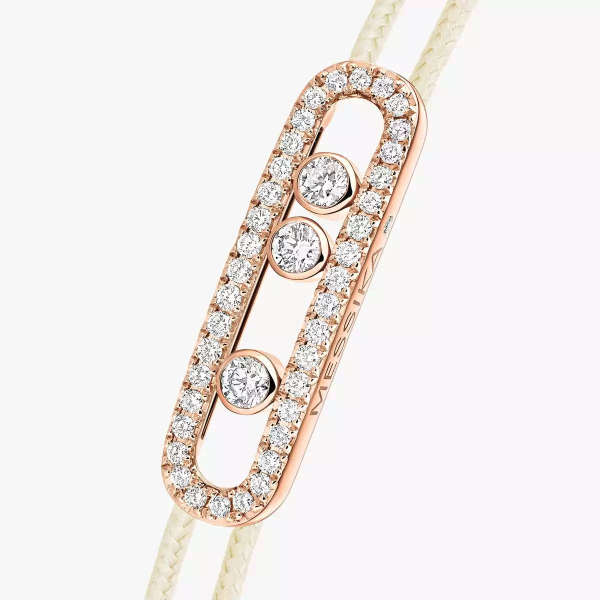 [Stellar Jewelry]Care(Medium-3.5mm) pink cord pavé bracelet