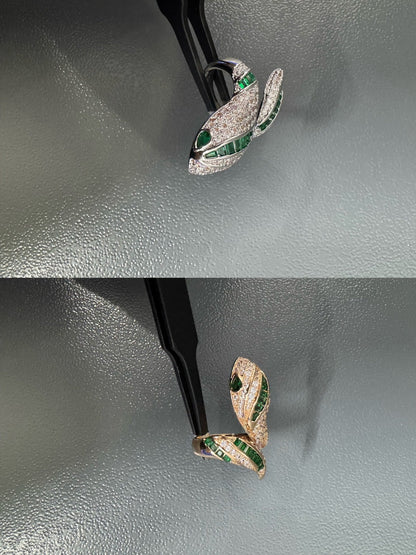 [Stellar Jewelry]BRAND NEW LUXURY GREEN SNAKE RING