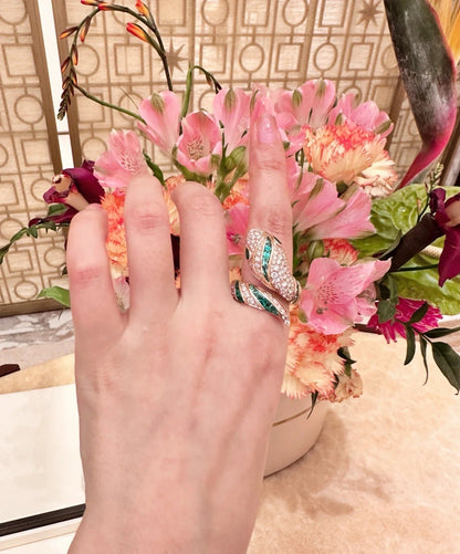 [Stellar Jewelry]BRAND NEW LUXURY GREEN SNAKE RING