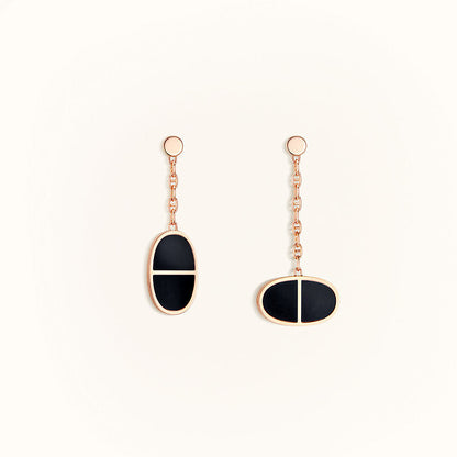 [Stellar Jewelry]CHAINE VERSO BLACK CERAMIC EARRINGS