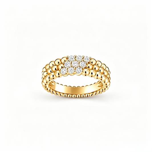 [Stellar Jewelry] THREE-ROW DIAMOND RING
