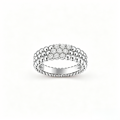 [Stellar Jewelry] THREE-ROW DIAMOND RING