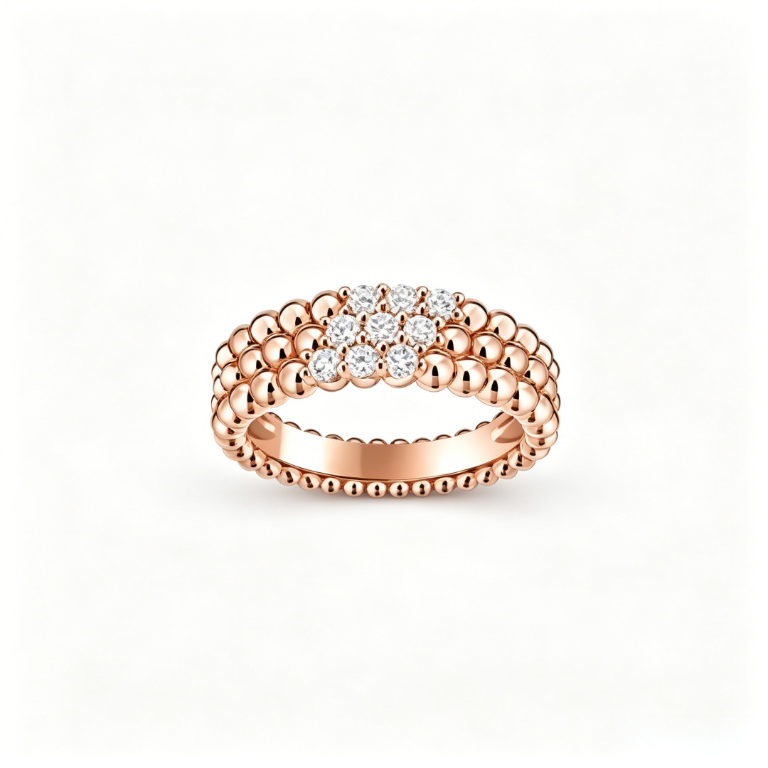 [Stellar Jewelry] THREE-ROW DIAMOND RING
