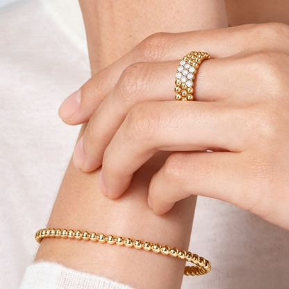 [Stellar Jewelry] THREE-ROW DIAMOND RING