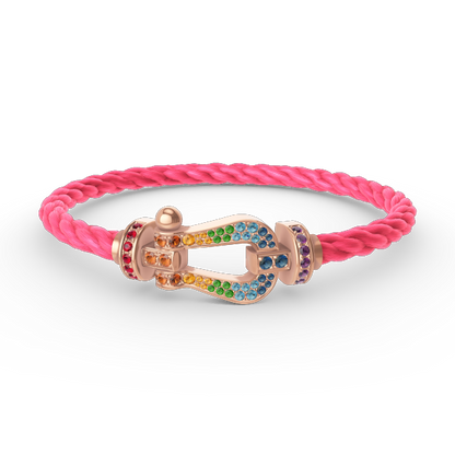 [Stellar Jewelry]FORCE LARGE HORSESHOE  COLORED DIAMOND BRACELET ROSE GOLD