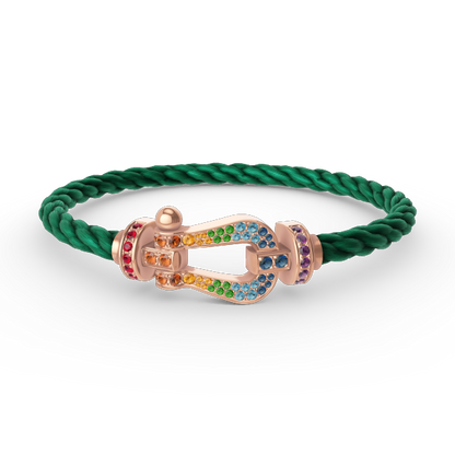 [Stellar Jewelry]FORCE LARGE HORSESHOE  COLORED DIAMOND BRACELET ROSE GOLD