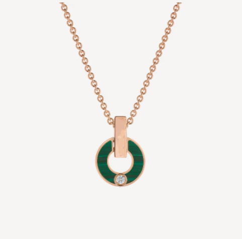 [Stellar Jewelry]GARI NECKLACE PINK GOLD MALACHITE