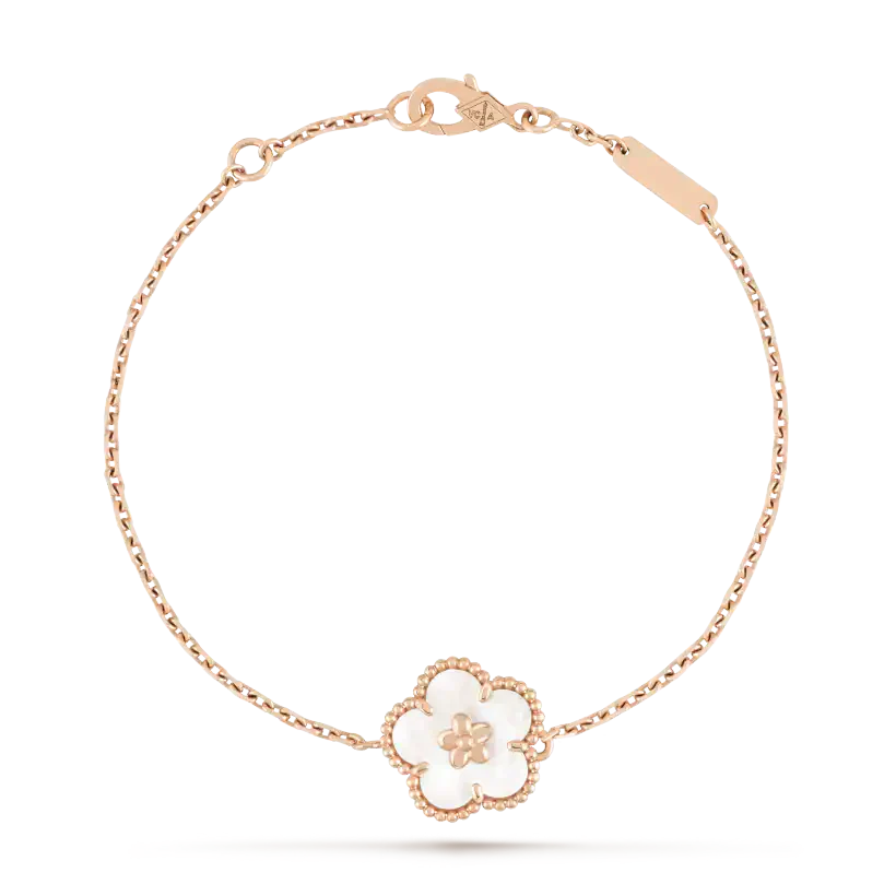 [Stellar Jewelry]LUCKY WHITE MOP PLUM BLOSSOM  BRACELET