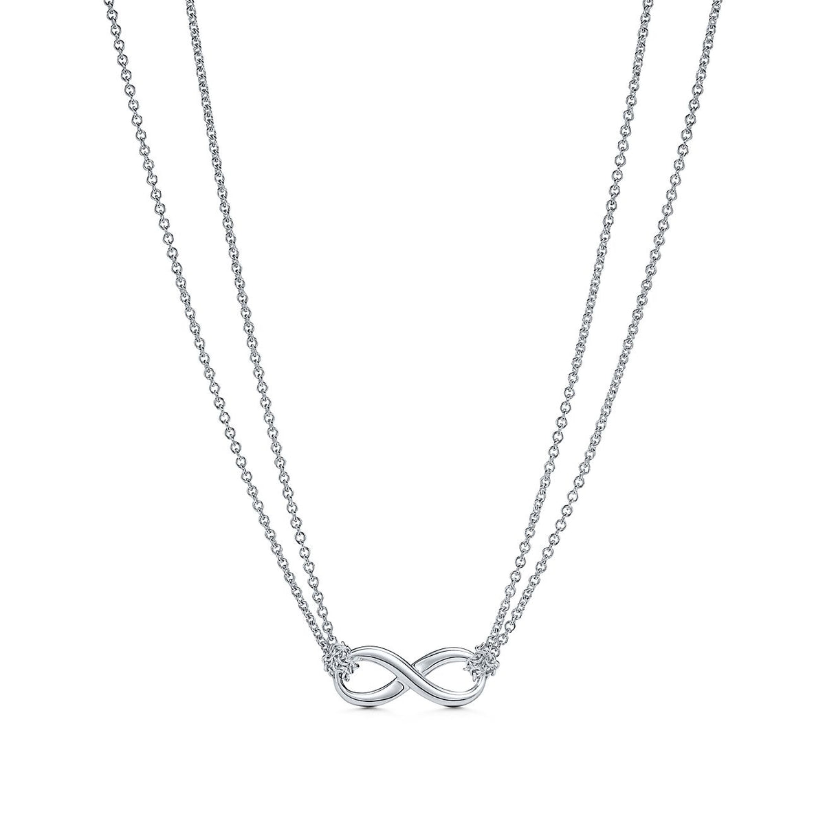 [Stellar jewels]SILVER INFINITY DOUBLE CHAIN NECKLACE
