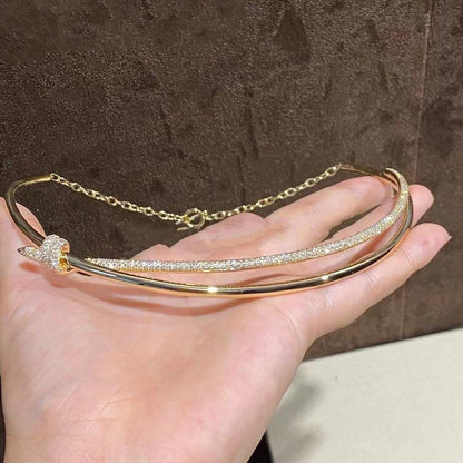 [Stellar jewels]KNOT DOUBLE ROW NECKLACE IN YELLOW GOLD WITH DIAMONDS