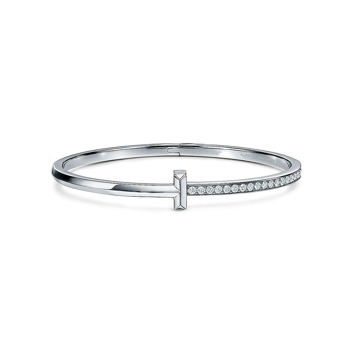 [Stellar jewels]NARROW T1 HINGED BANGLE DIAMOND SILVER