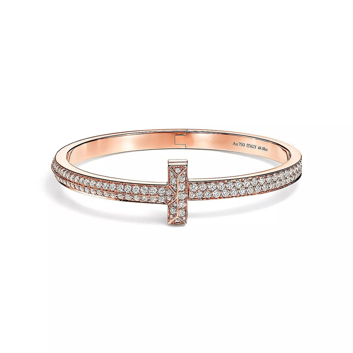 [Stellar jewels]T1 WIDE HINGED BANGLE DIAMOND PAVED BRACELET