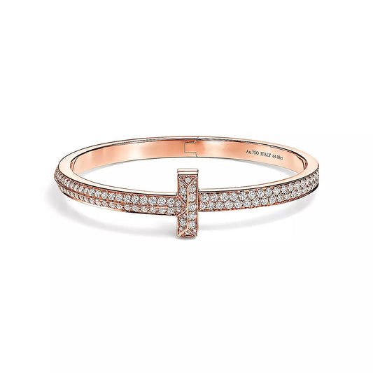 [Stellar jewels]T1 WIDE HINGED BANGLE DIAMOND PAVED BRACELET