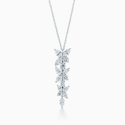 [Stellar jewels]MIXED CLUSTER DIAMOND DROP PENDANT