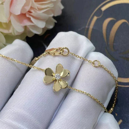 [Stellar Jewelry]FRIVOLE GOLD FLOWER PINK MALACHITE BRACELET