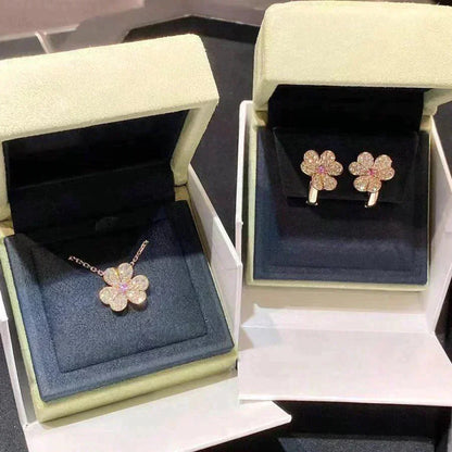 [Stellar Jewelry]FRIVOLE ROSE GOLD FLOWER DIAMOND NECKLACE
