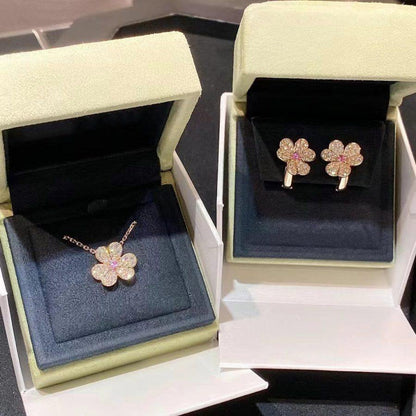 [Stellar Jewelry]FRIVOLE ROSE GOLD FLOWER DIAMOND NECKLACE