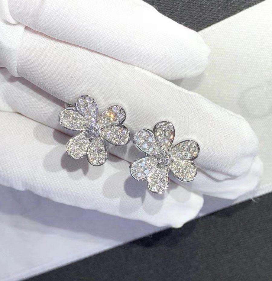 [Stellar Jewelry]FRIVOLE SILVER FLOWER DIAMOND EARRINGS
