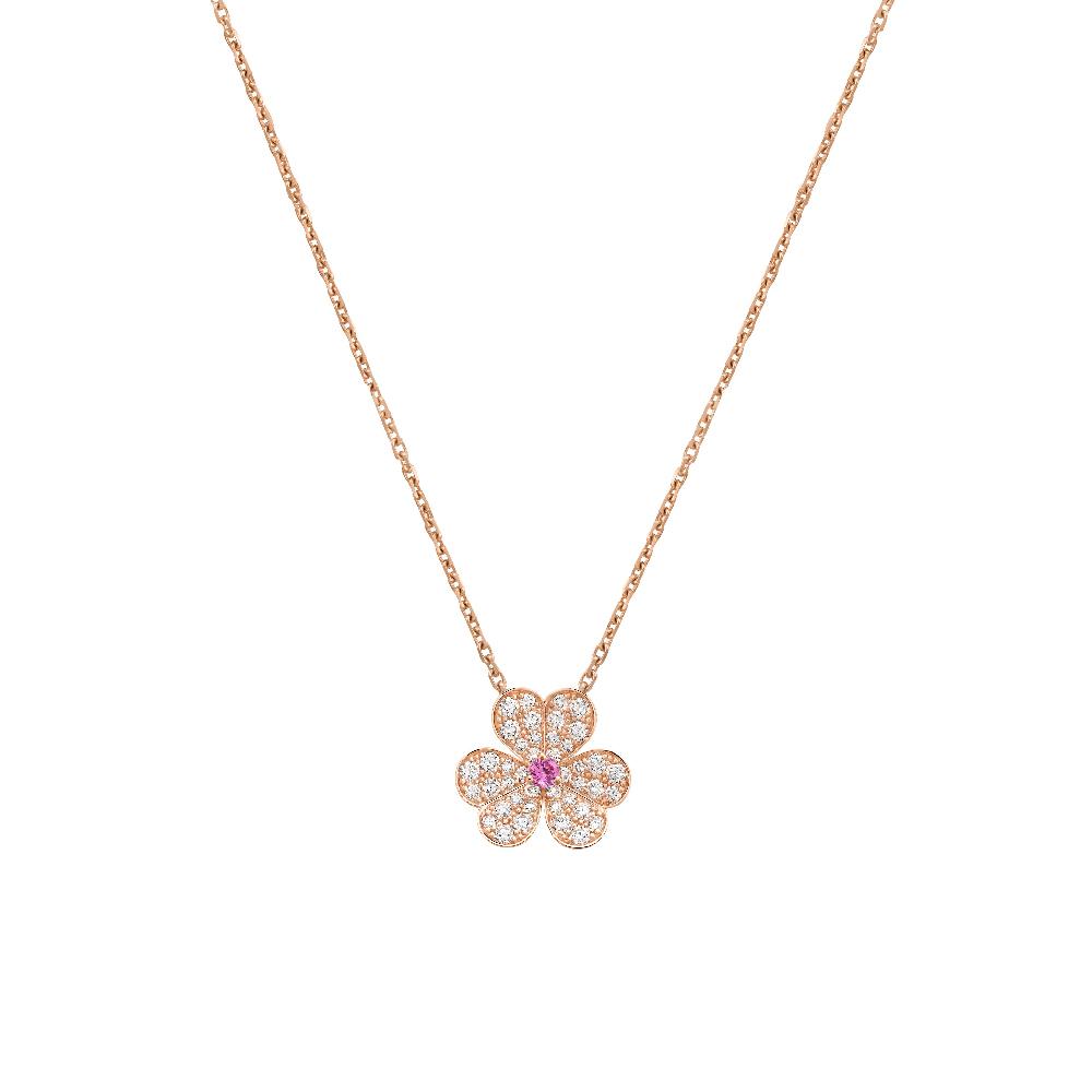 [Stellar Jewelry]FRIVOLE ROSE GOLD FLOWER DIAMOND NECKLACE
