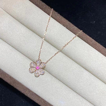 [Stellar Jewelry]FRIVOLE ROSE GOLD FLOWER DIAMOND NECKLACE