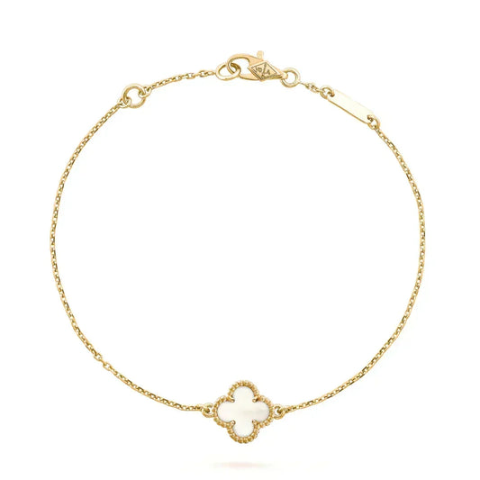 [Stellar Jewelry]CLOVER WHITE MOP SINGLE FLOWER BRACELET