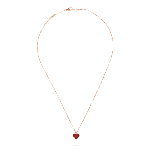 [Stellar Jewelry]SWEET CLOVER CARNELIAN HEART NECKLACE