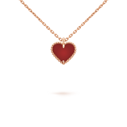 [Stellar Jewelry]SWEET CLOVER CARNELIAN HEART NECKLACE