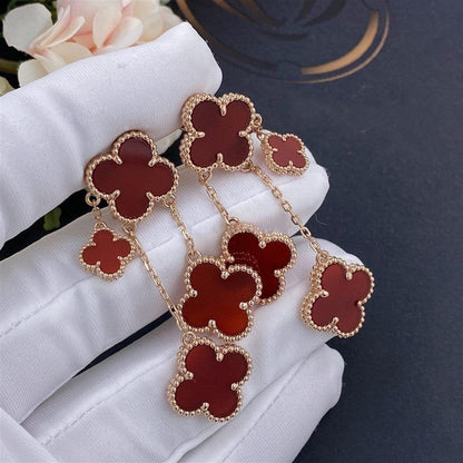 [Stellar Jewelry]CLOVER EARRINGS CARNELIAN 4 MOTIFS PINK GOLD