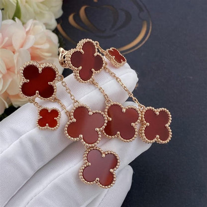 [Stellar Jewelry]CLOVER EARRINGS CARNELIAN 4 MOTIFS PINK GOLD