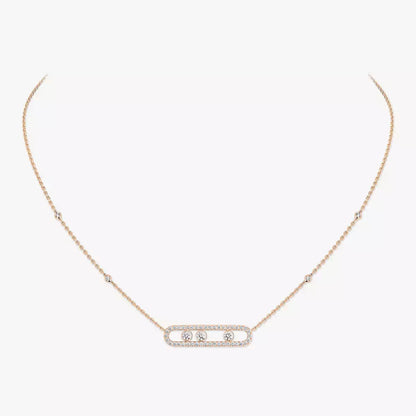 [Stellar Jewelry] Move Pave_ Rose Gold Diamond Necklace