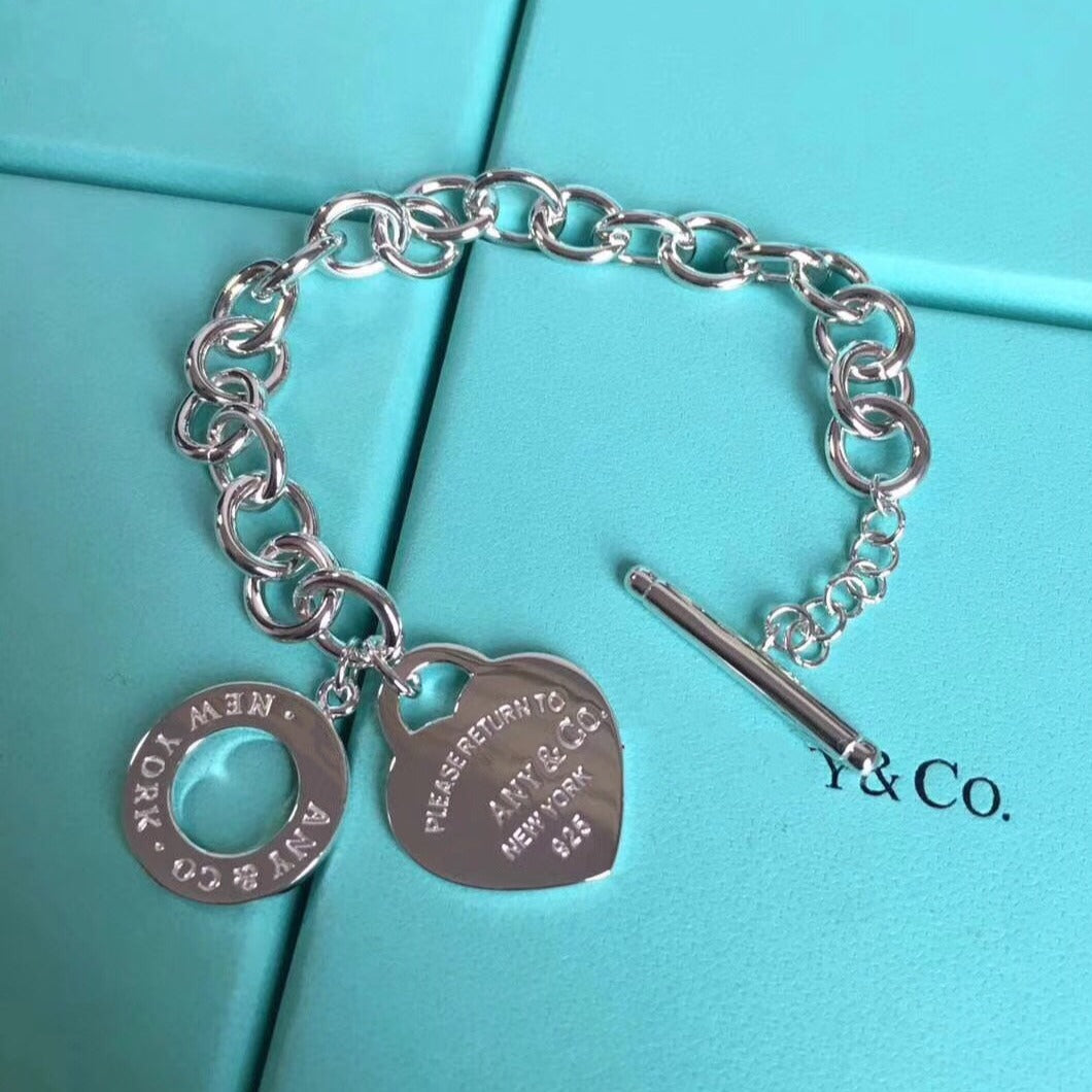 [Stellar jewels]LOVE HEART PIN BUCKLE RETURN TO TIF SILVER BRACELET