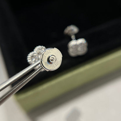[Stellar Jewelry]CLOVER MINI DIAMOND STUD EARRINGS